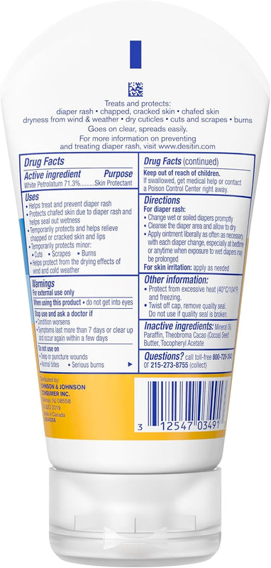 Desitin Multipurpose Adult & Baby Healing Ointment Tube with Petroleum Jelly for Treatment & Relief of Diaper Rash, Dry Skin, Chafing, & Minor Burns for Infants and Kids, FSA/HSA Eligible, 3.5 oz