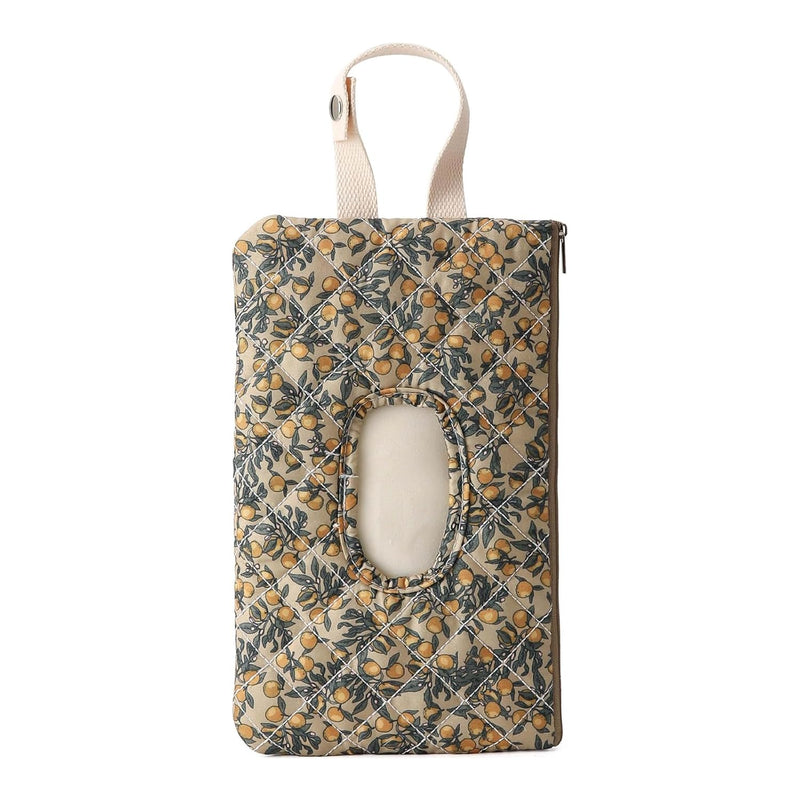 Quilted Baby Wipe Holder Floral Wipe Pouch Portable Hanging Wet Wipes Bag for Stroller, Travel