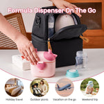 NCVI Formula Container To Go, Baby Formula Dispenser On The Go with Scoop | Formula Holder for Travel, Outdoor Picnic with Baby Infant, Portable Container for Milk Powder, Snacks, Candy, Fruits (Pink)