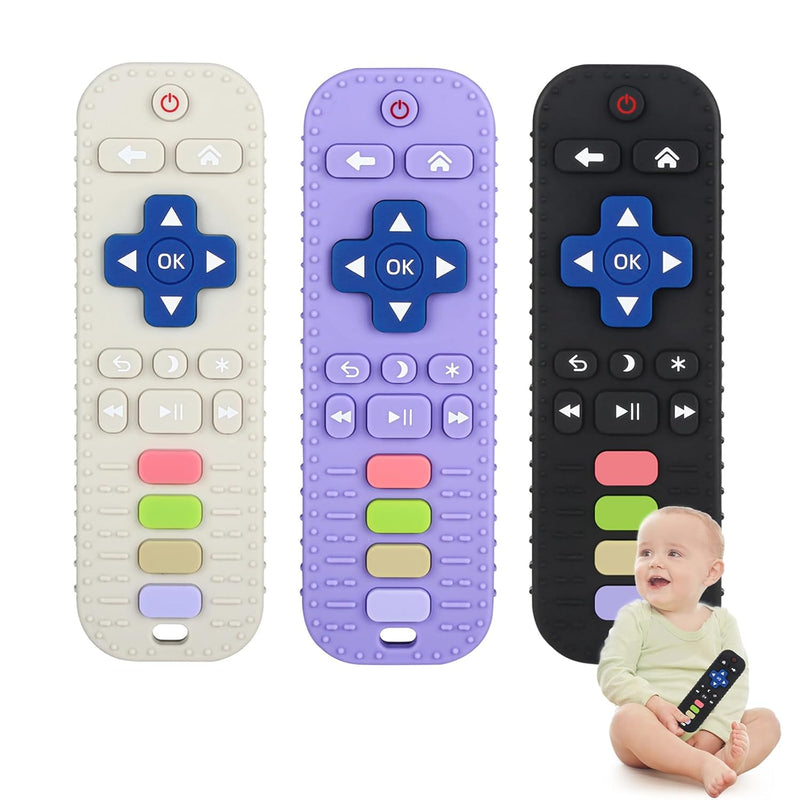Chuya Silicone Remote Teethers Baby Teething Toys, TV Remote Teether for 3-6-12-18 Months Babies