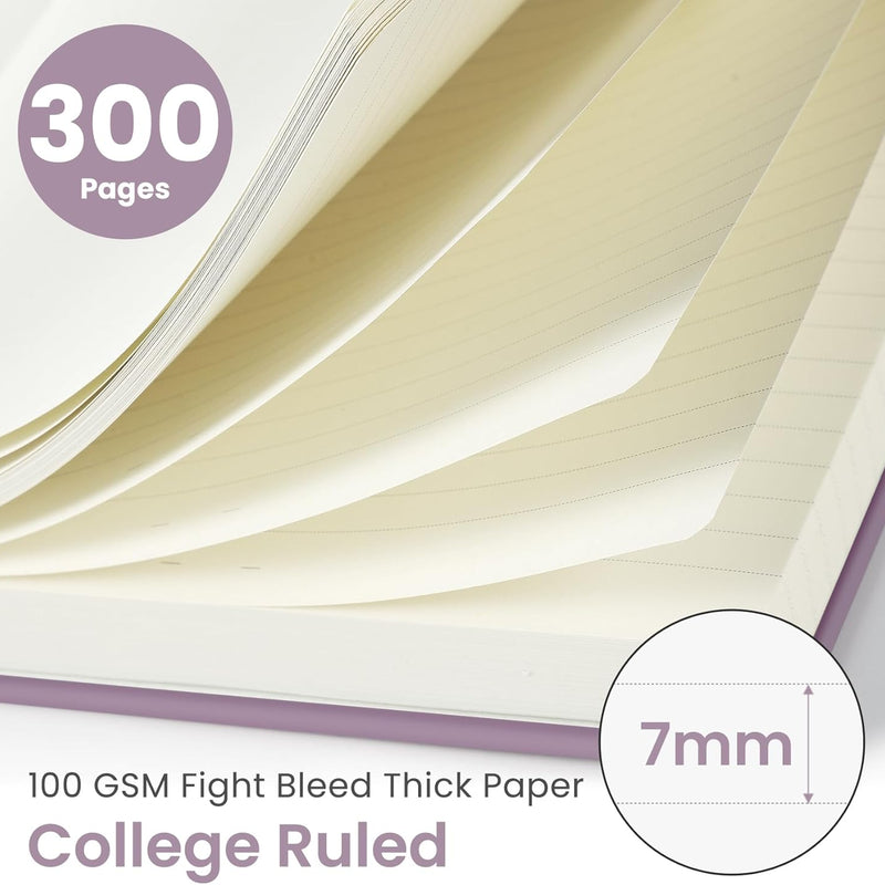 Lined Spiral Notebook Journal for Work, 300 Pages Thick B5 (7.1"x10") College Ruled Journal for Women & Writing, Hardcover Notebook for Note Taking, Perfect for Office Home School Supplies, Purple