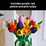 LEGO Botanicals Tulip Bouquet Building Set - Adults, Artificial Flowers, Home Decor, Craft Kit, Gift for Women & Men, Ages 18+