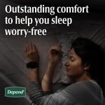 Depend Night Defense Adult Diapers, Incontinence & Postpartum Bladder Leak Underwear for Women, Disposable, Overnight, Large, Blush, 22 Count, Packaging May Vary
