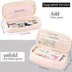 EASTHILL Big Capacity Pencil Case Large Pencil Pouch Stationery Pen Bag for Teen Girls-Pink