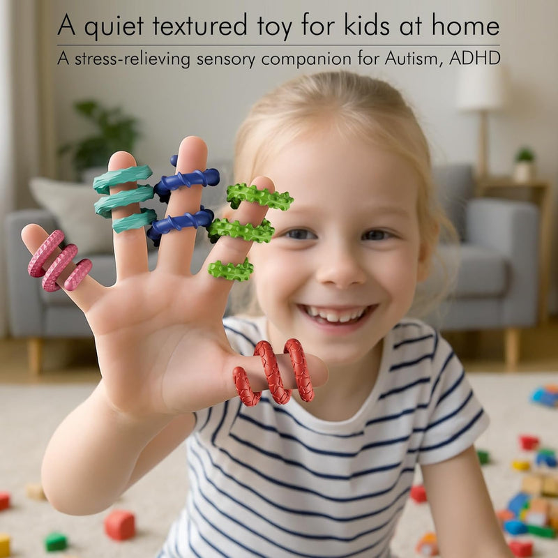 6pc Set of Flexible Fidget Sticks for Stress Relief, ADHD, Autism, Anxiety, Calming for Kids and Adults