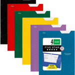 Five Star 4-Pocket Folder, 6 Pack, Paper Folder, Fits 3-Ring Binders, Holds 8-1/2" x 11" Paper, Assorted Colors (38058)
