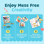 Mumaloo Arts and Crafts Kit for Kids – 10 Projects Ages 4–8 | No-mess craft box for girls & boys | Preschool homeschool art supplies | Educational gift | 3 4 5 6 7 8 year old toddler