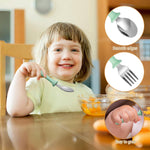 Toddler Utensils Set, 6-Piece Kids Fork and Spoon Set | 18/8 Stainless steel with plastic handles, rounded edges, toddler-size, dishwasher safe