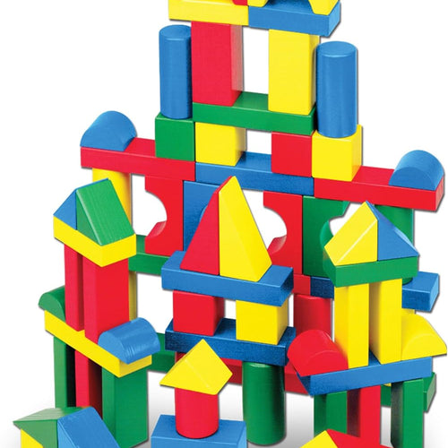 Melissa & Doug Wooden Building Blocks for Toddlers, 100-Piece Set, FSC Certified, Ages 2+