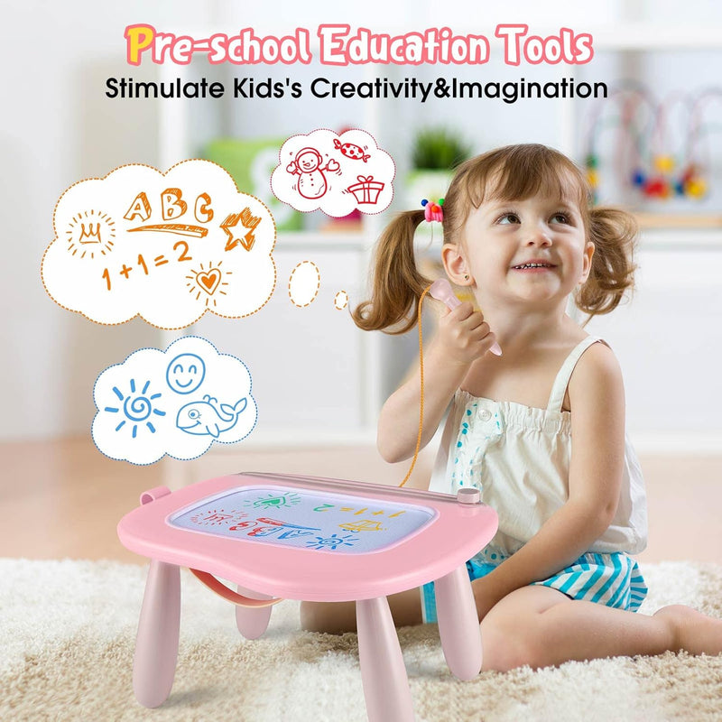 smasiagon magnetic drawing board for kids toddler toys 1-2 year old girl portable doodle pad