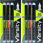 Pilot Precise Varsity Pre-Filled Fountain Pens for Writing, Medium Point Stainless Steel Nib, Black/Blue/Red/Pink/Green/Purple/Turquoise Ink, 1.0mm, 7-Pack