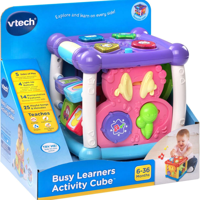 VTech Busy Learners Activity Cube for Toddlers and Preschool Kids, Purple Learning Toy