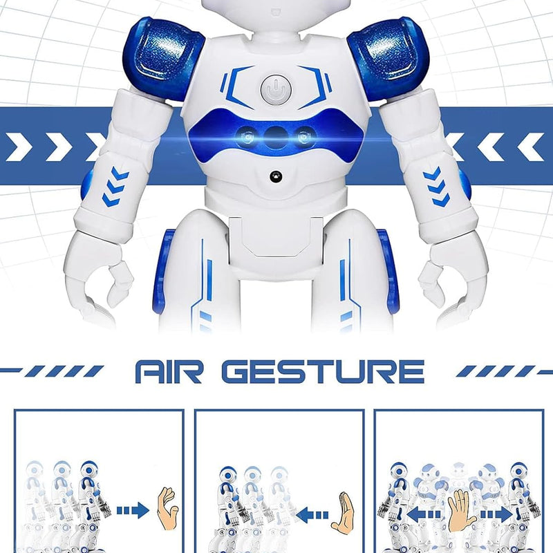 KingsDragon RC Robot, Programmable Remote Control Smart Robot for Kids, Ages 3-8, Gesture Control, LED Lights