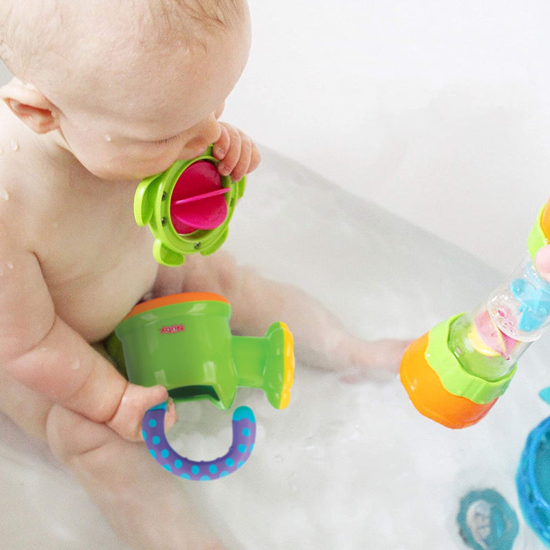 nuby watering can bath toy for toddlers and kids 18+ months interactive fun baby bath essentials