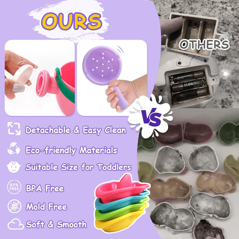 Baby Bath Toys, Mold Free Bath Toys Toddlers 2-4 | Stacking Boat Sensory Water Table Toys and Toddler Pool Toys as Gifts for Boys and Girls Ages 1-3