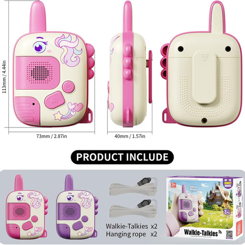 Unicorn Walkie Talkies Toys for Girls Ages 3-10, Compact & Easy to Use with Clear Sound