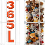 Large Stuffed Animal Storage Organizer, Creative PVC Stuffed Animals Storage Zoo Cage, Vertical Space Saving Large Capacity Plush Toy Zoo Holder for Kidroom Playroom-White