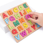 3-Pack Wooden Alphabet Shape Puzzles for Toddlers 3 Years Old Boys & Girls