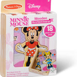 Disney Minnie Mouse Mix-and-Match Dress-Up Puzzle - 18 Piece Wooden Educational Toy for Toddlers Ages 3+ with Storage Case