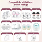 Nursi Luna Flange Sizing Kit for 24mm Breast Pumps, 10PCS | 13/15/17/19/21mm Flange Inserts, Nipple Measurement Tool, Fit Electric & Manual Pumps, Soft Silicone, Comfortable Pumping