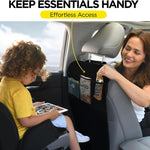 lebogner Back Seat Cover For Kids + 3 Pocket Storage Organizer, 2 Pack X-Large Waterproof Kick Mats Backseat Protector, Car Seat Back Protectors For Vehicles To Protect From Dirt, Mud & Scratches