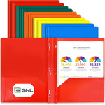 GNL Plastic Folders with Pockets and Prong, Pack of 5, Muted Pastel Colors, Heavy Duty 2 Pocket File Folders Letter Size, Folders with Prongs for School, Home, and Office