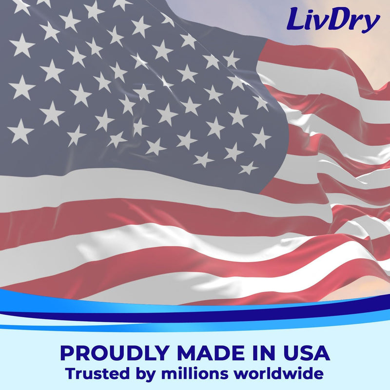 LivDry 2XL Overnight Adult Diapers for Women and Men, XXL Incontinence Underwear, 60”-80" Waist, Disposable Pull-On Briefs, XX-Large, 12 Pack