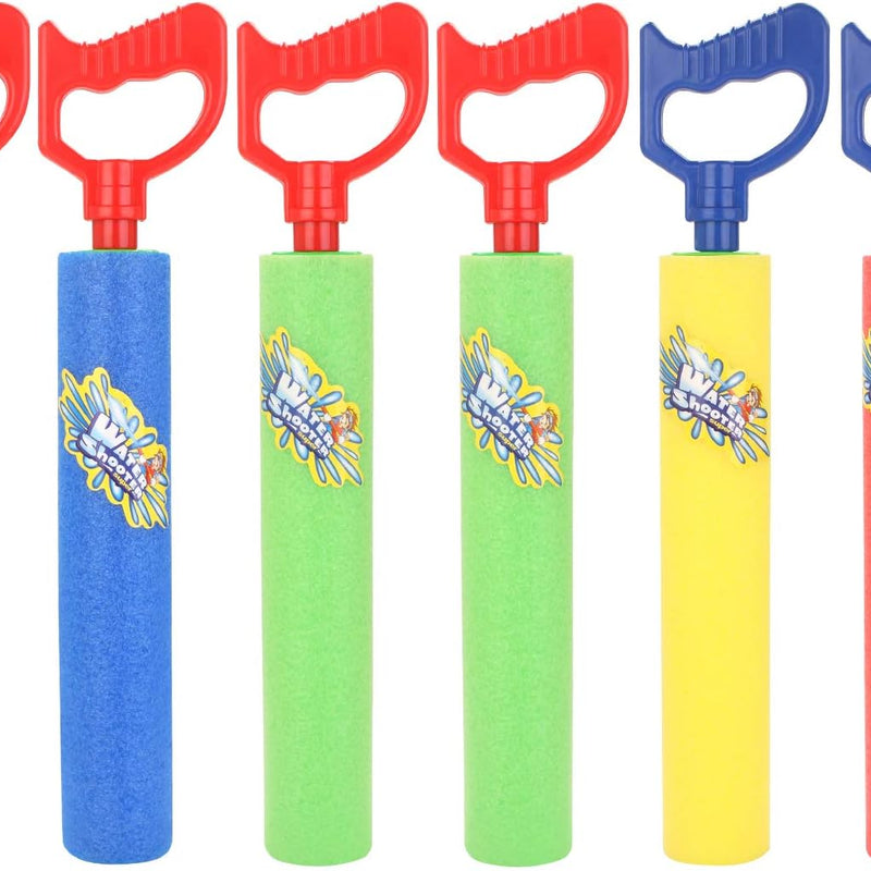 Fun-Here Water Guns Shooter 6 Pack, Super Foam Soakers Blaster Squirt Guns, Pool Noodles Toy with Plastic Handle Summer Swimming Beach Garden Fighting Game,Outdoor Toys for Kids Boys Girls Adults