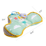 Taf Toys Baby Tummy Time Support Pillow | Comfortable, Ergonomic Design for 2-6 Month Olds, Detachable Toys