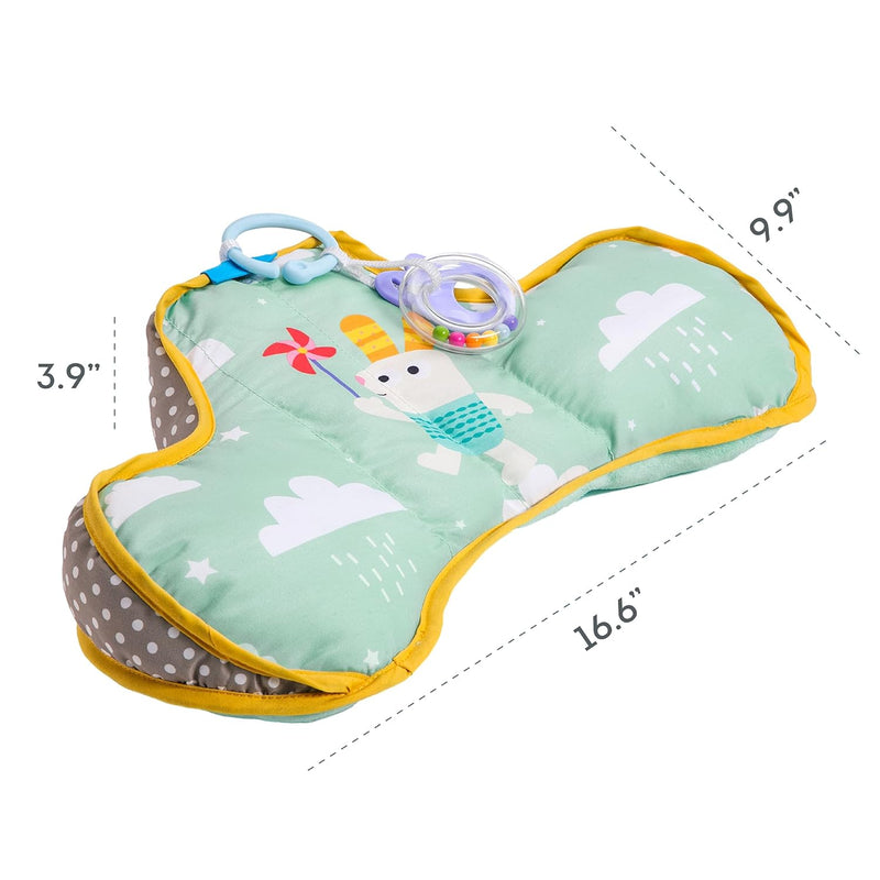 Taf Toys Baby Tummy Time Support Pillow | Comfortable, Ergonomic Design for 2-6 Month Olds, Detachable Toys