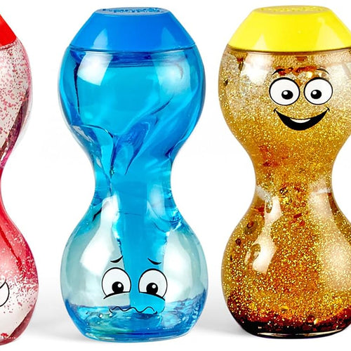 hand2mind Express Your Feelings Sensory Bottles-Primary Emotions, Quiet Toddler Fidgets for Classroom, Calm Down Corner Supplies, Social Emotional Learning, Sensory Toys for Kids with Autism