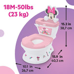 Bright Starts Disney Junior Minnie Mouse My Size Potty Training Toilet, Toddler Potty Chair with Flushing & Cheering Sounds, Removable Seat with Splash Guard & Handles, Ages 18+ Months, Up to 50 lbs