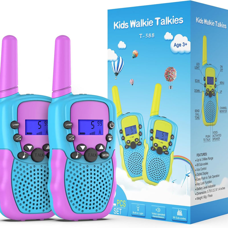 selieve kids walkie talkies 22 channels 2 way radio 3 miles range for outside easter gifts for boys girls
