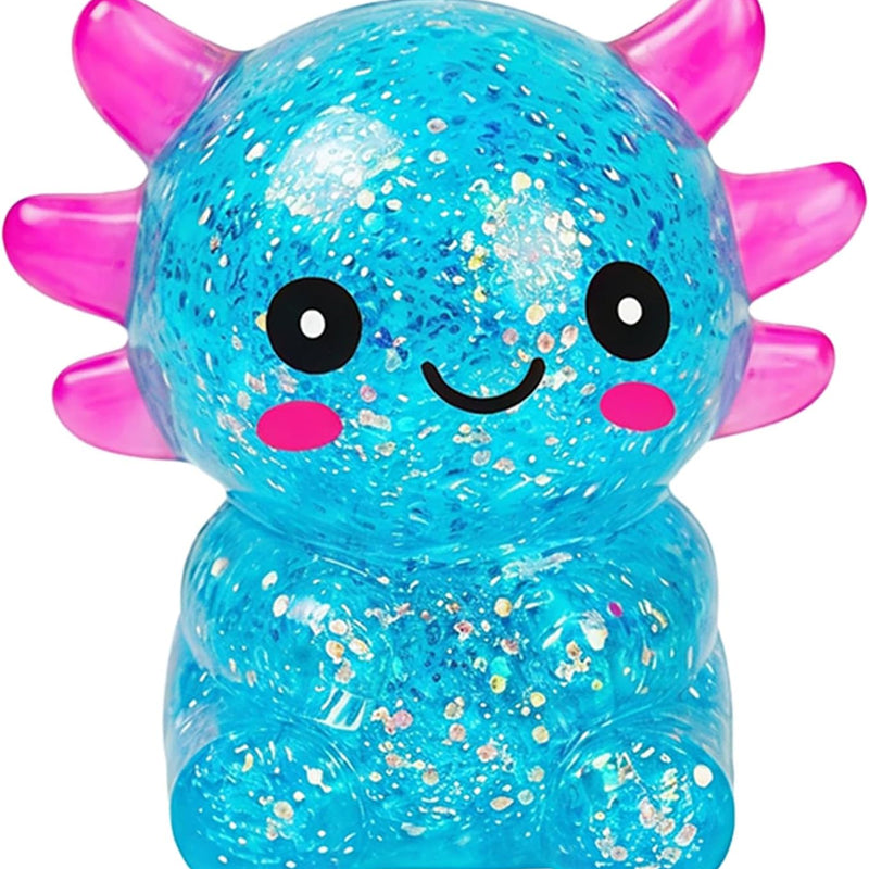 Sezua Squishy Fidget Stress Ball - Taba Squishies Squeeze Sensory Axolotl Toys, Axolotl Squishy Sugar Stress Ball Toys for Adults Kid, Glitter Salamander Gift for Party Birthday Christmas