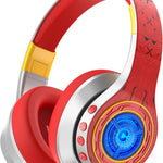 iClever Auraa Active Noise Cancelling Headphones for Kids, LED Light Up, Bluetooth 6.0, Safe Volume 80dBA, 47H Play Time,Fast Charging,Kids Headphones Wireless with Mic AUX Cord for Travel iPad,Purple