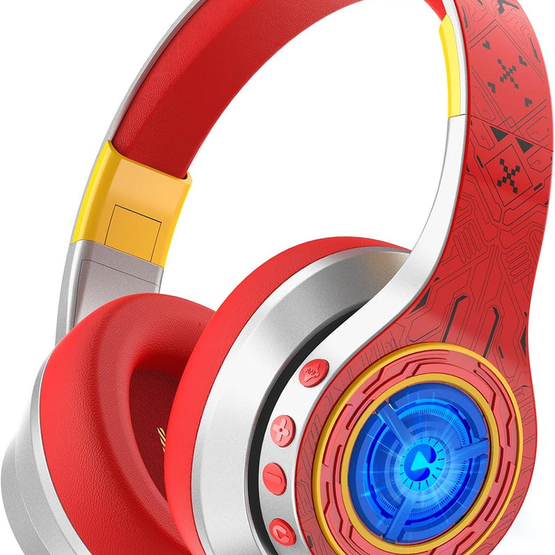 iClever Auraa Active Noise Cancelling Headphones for Kids, LED Light Up, Bluetooth 6.0, Safe Volume 80dBA, 47H Play Time,Fast Charging,Kids Headphones Wireless with Mic AUX Cord for Travel iPad,Purple