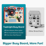 TOP BRIGHT Montessori Busy Board with LED Light, Sensory Toys for 3-5 Year Old Boys