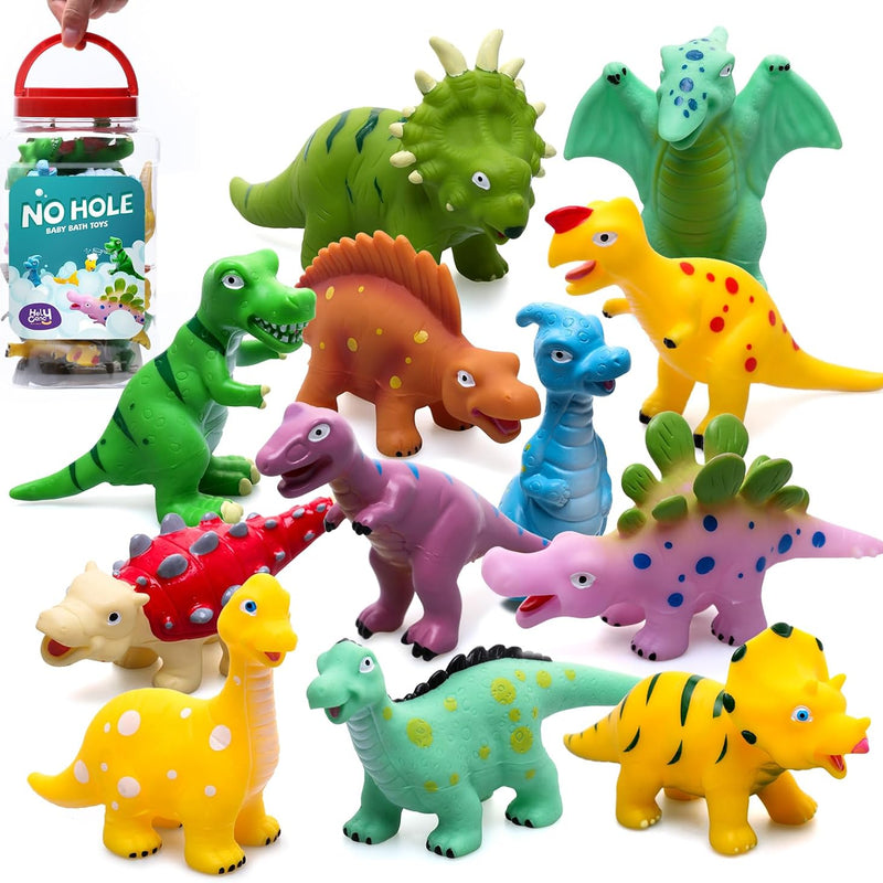 Hely Cancy Dinosaur Bath Toys for Toddlers: No-Hole Design, Floating Fun in the Tub