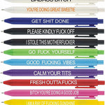 Cityhermit 11Pcs Funny Adult Ballpoint Pen Set, Premium Days of The Week Swear Cuss Word Pens for Office Gifts, Novelty Pens for Corworkers
