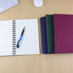 Spiral Notebook Journal,4 Pack A5 Hardcover Spiral Notebooks,5.7" x 8.5",160 Pages,100gsm Paper,College Ruled Journals for Study and Notes (Red, Green,Blue,Grey)