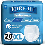 FitRight Adult Incontinence Underwear, Heavy Absorbency, XX-Large, 68-80 (20 Count)