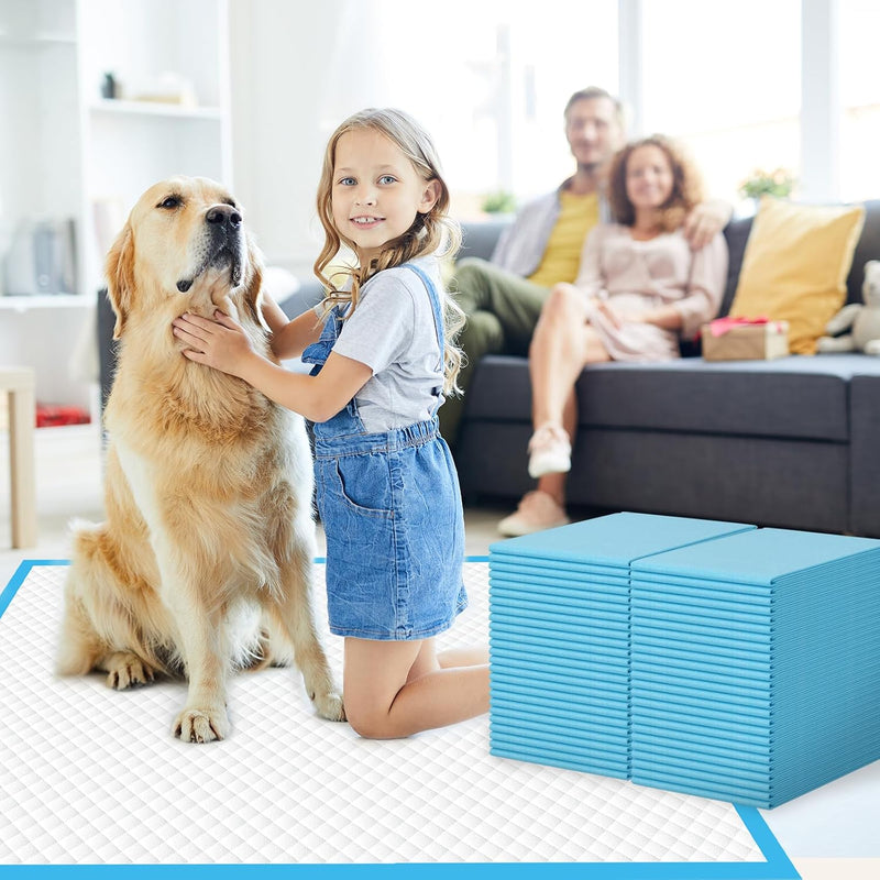 100 Count Large Dog & Cat Puppy Pee Pads - 28"x30" Absorbent Potty Training Pads | Leakproof Quick-Dry Disposable Pet Pads for Puppies, Dogs & Cats | Indoor, Outdoor, Litter Box, Housebreaking Use