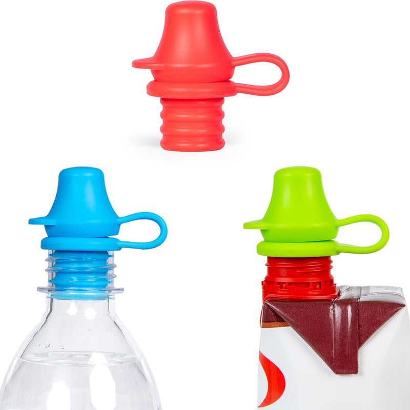 KiddiKap Original Bottle Topper, Silicone Sippy Spout, 3 Pack, Fits 28mm | 98% Spill Proof, Fits 28mm Standard Bottles, Dishwasher Safe, Ages 12 Months+