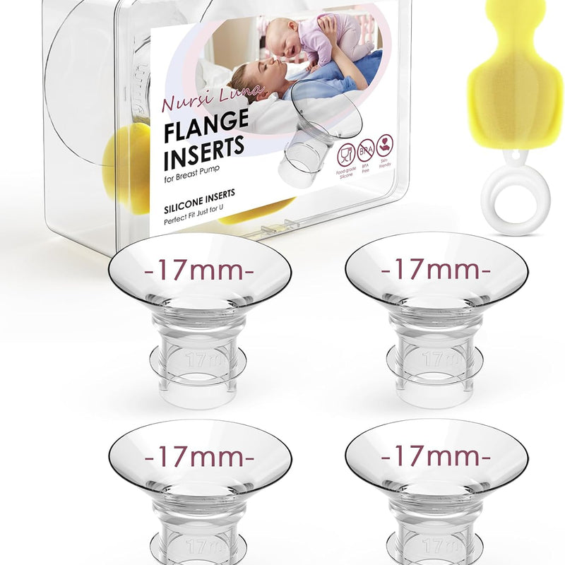 Nursi Luna Flange Sizing Kit, Flange Inserts for 24mm Breast Pumps, 10PCS | 13/15/17/19/21mm, Includes Nipple Sizer for Flanges to Find the Right Fit, Soft Silicone for Comfortable & Efficient Pumping