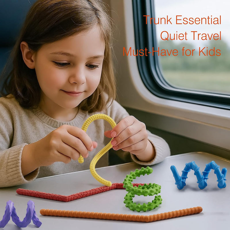 Flexible Sensory Fidget Sticks for Kids,6PCS Sensory Fidget Toys for Stress Anxiety Autistic ADHD,Calm Down Travel Airplane Essentials Toys,Stuffers Gifts for Teens Boys Girls