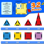 Mini Magnetic Tiles for Kids, Magnetic Building Set, Travel Toys for Ages 3+