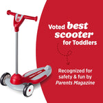 Radio Flyer My 1st Scooter, Red, 3-Wheel Balance Scooter for Kids 2-5 Years Old, Extra Wide Base and Easy Foot Brake