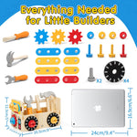 Montessori Kids Tool Set, Wooden Toddler Tool Bench Educational Toys for Ages 2-4, 2 Year Old Boy Gift for Birthday Christmas, STEM Pretend Play Tool Box, Learning Developmental Construction Toys