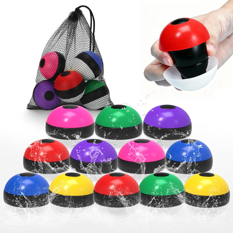 Reusable Water Balloons 12 Pcs, Refillable Self-Sealing Water Bombs, Quick Fill Silicone Water Balls for Kids, Non-Magnetic Splash Toys for Outdoor Summer Fun, Pool Beach Backyard Water Park Games