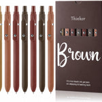 thinkor Gel Pens Black Ink, 7 Pcs 0.5mm Quick Dry Fine Point Smooth Writing Pens, Cute Office School Supplies Gifts for Women Student (7 Pcs Pink - Black Ink)
